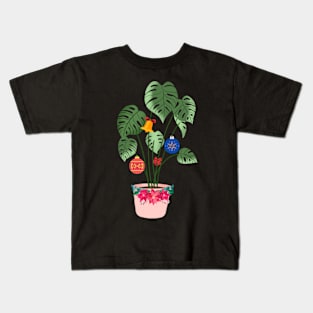 Christmas Monstera Kids T-Shirt